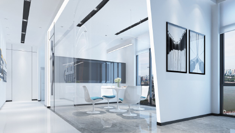 幾何線條-廣州瑞通生物辦公室裝修效果圖