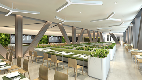 森林包圍-能源大廈公司員工餐廳設(shè)計(jì)