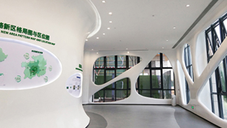 線條之美-貴州綠色金融港科技展廳裝修實(shí)景